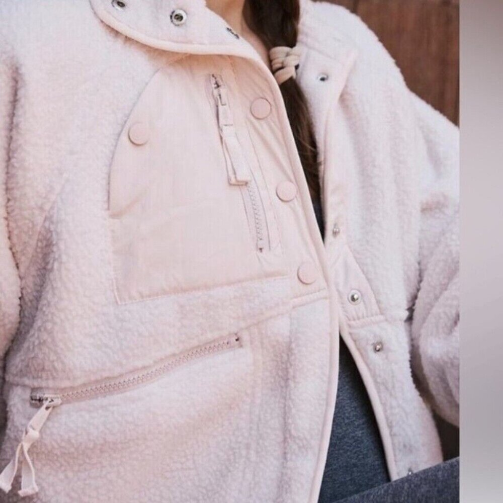 NWT $178 Free People X Hatch Maternity Jacket Small Hit The Slopes Fleece Coat - Picture 2 of 11